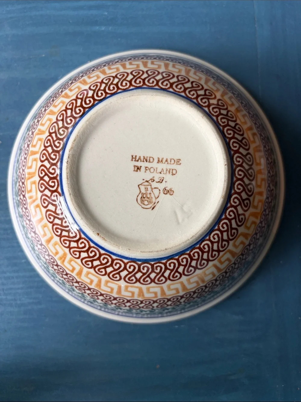 Blue Rose Pottery Bowl Athena Polish ceramic